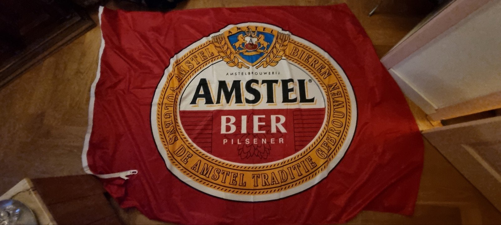 Vlag Amstel Bier(Nieuw)Groot, Ophalen of Verzenden, Nieuw, Reclamebord, Plaat of Schild, Amstel