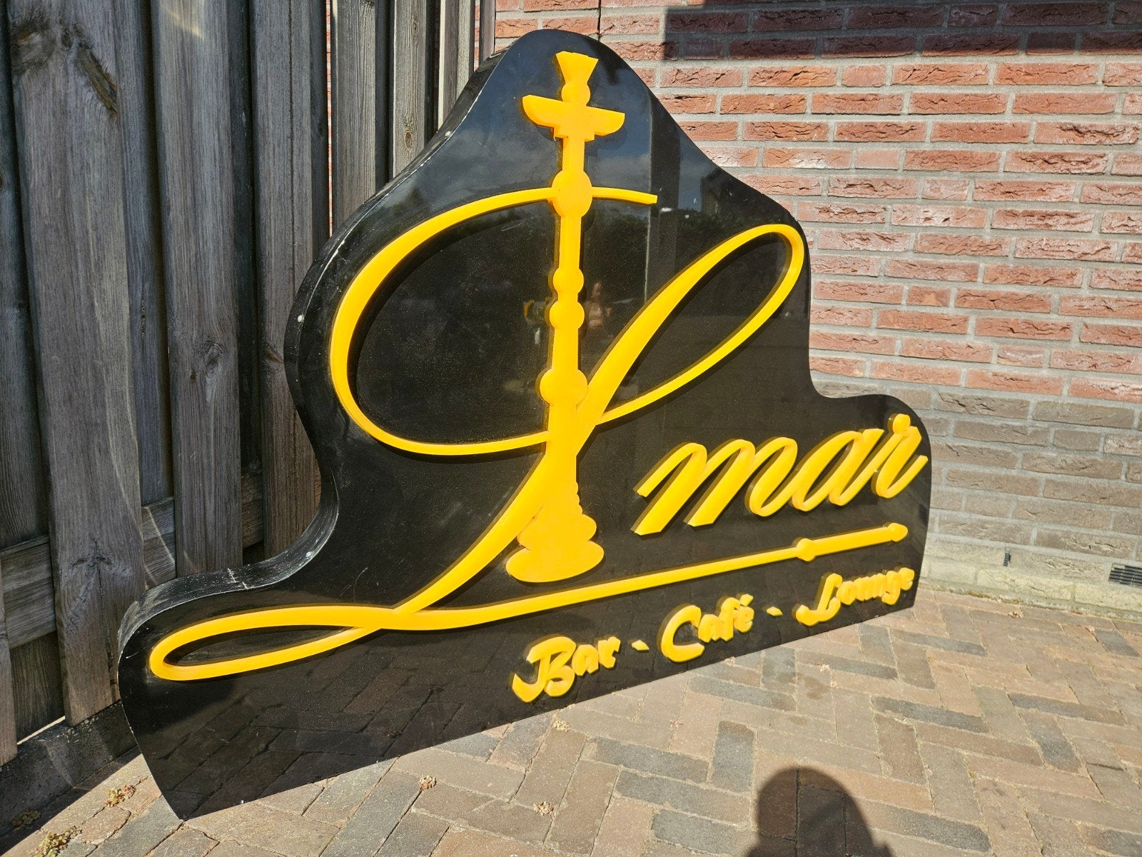 Grote reclame lichtbak "shisha lounge", Ophalen, Gebruikt, Lichtbak of (neon) lamp