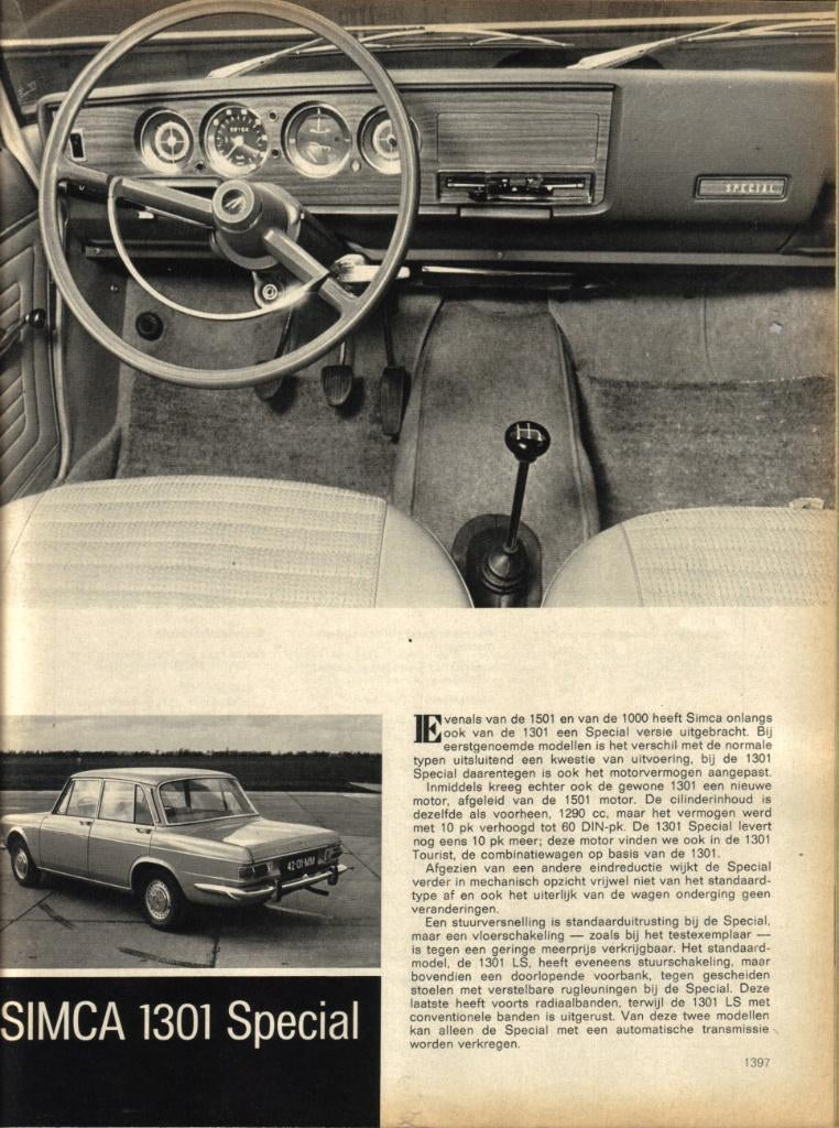 Autokampioen test Simca 1301 Special Mei 1970, Ophalen of Verzenden, Gelezen, Overige merken