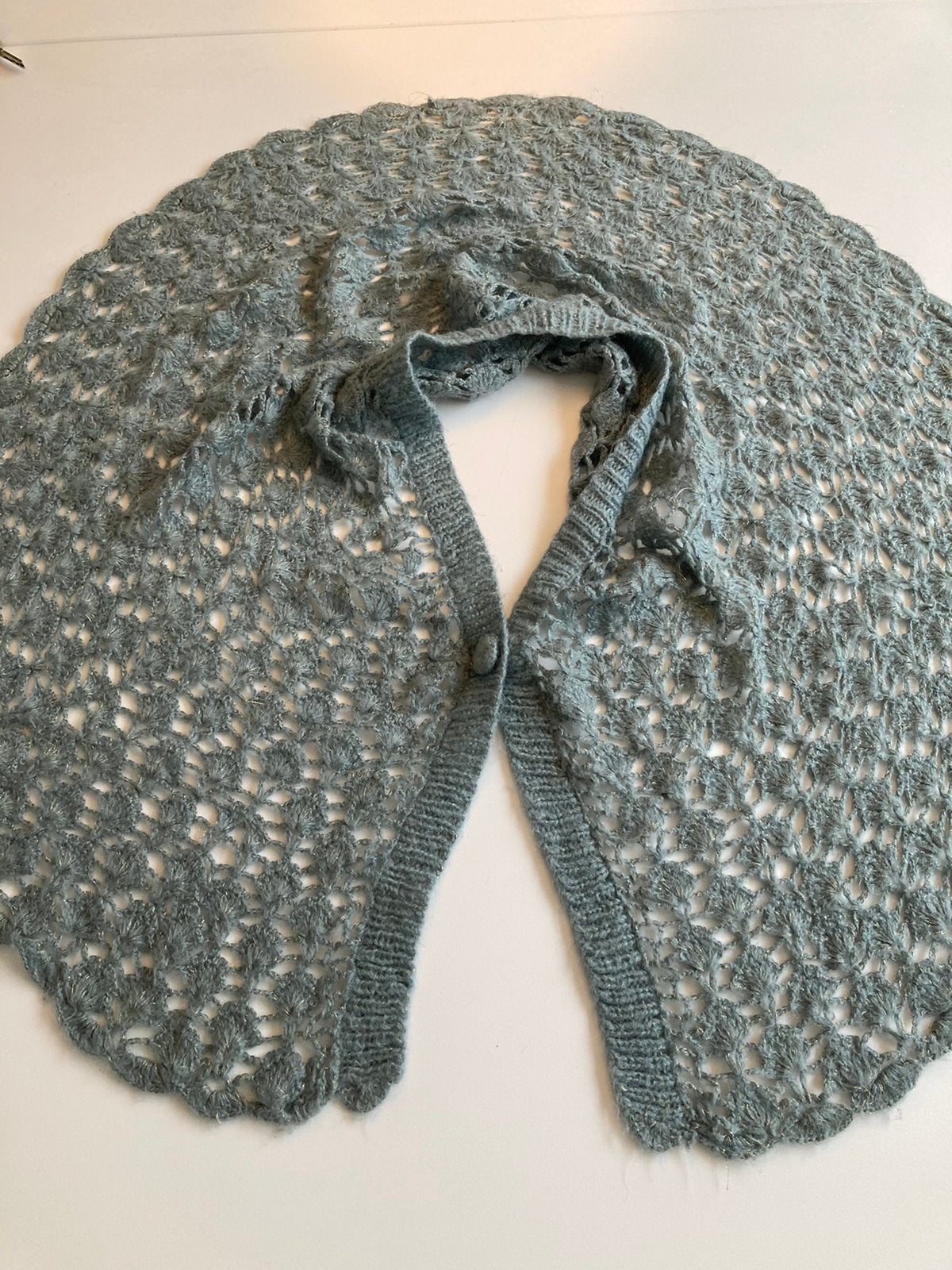 Stola Ajour gebreidde bolero Shawl sjaal cape, Ophalen of Verzenden, Zo goed als nieuw, Sjaal