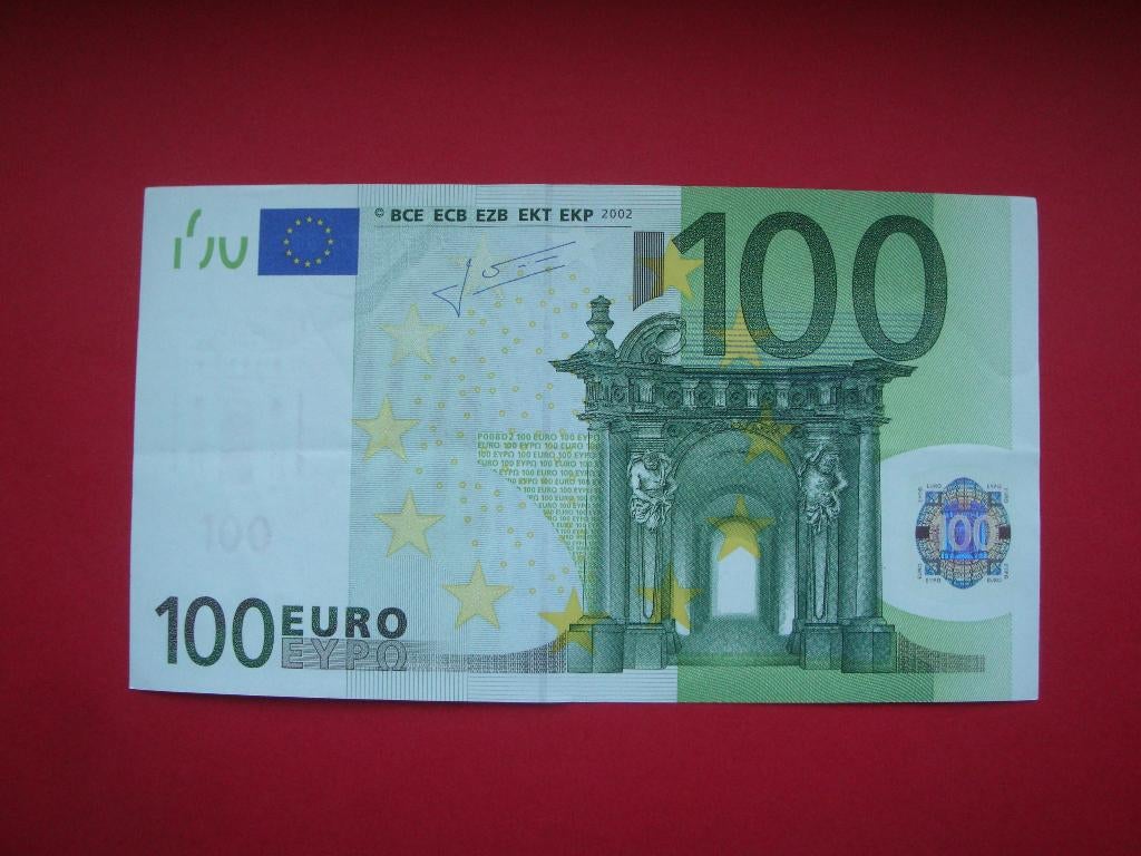 Lot bankbiljet Duitsland 100 Euro 2002 handtekening Trichet., Postzegels en Munten, Verzenden, Duitsland, 100 euro, Los biljet