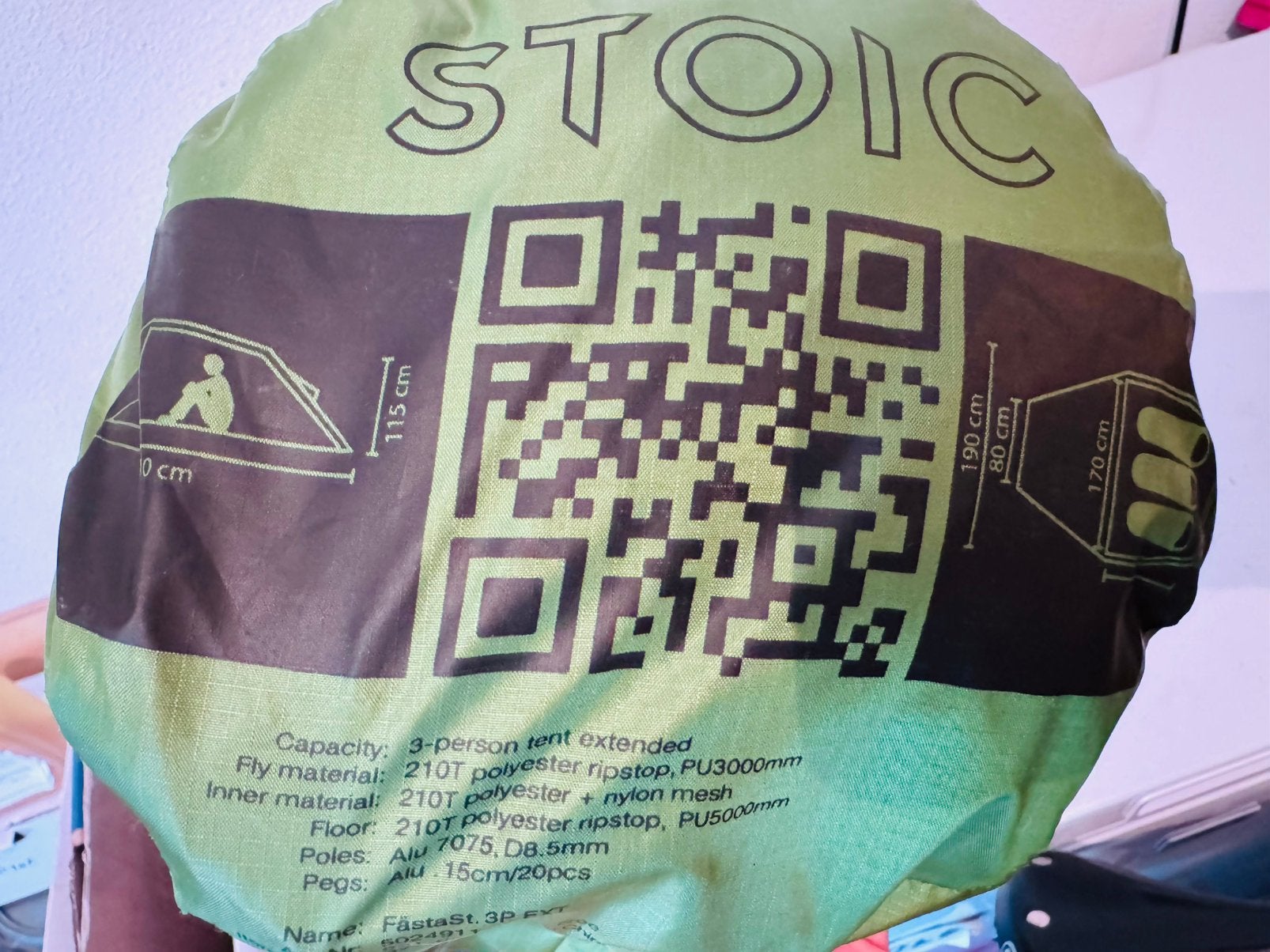 Stoic FästaSt Ext 3 p tent, (1,5 week) gebruikt, te koop., Caravans en Kamperen, Ophalen, Gebruikt, Tot en met 3