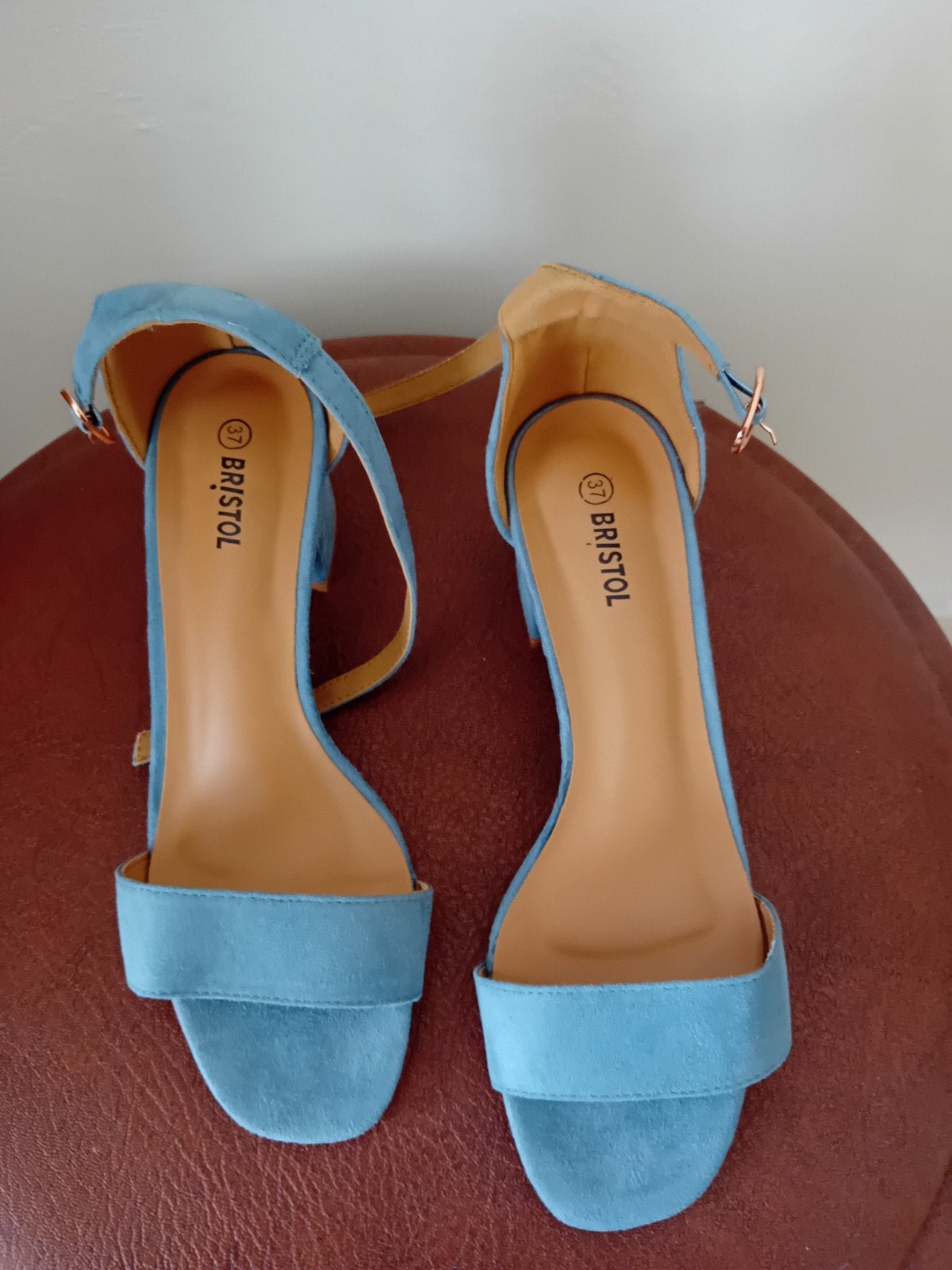 Bristol Sandalette enkelbandje mt 37 blauw suède look, Blauw, Nieuw, Bristol, Sandalen of Muiltjes