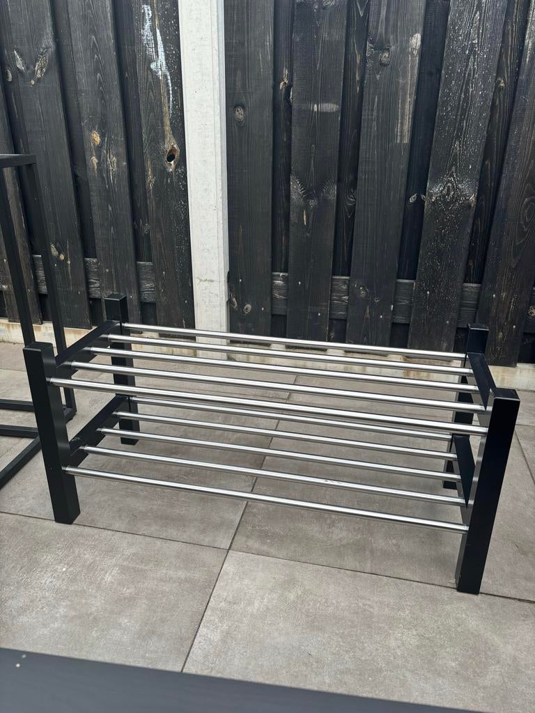Ikea TJUSIG schoenenrek - Zwart/RVS, Ophalen of Verzenden, Gebruikt