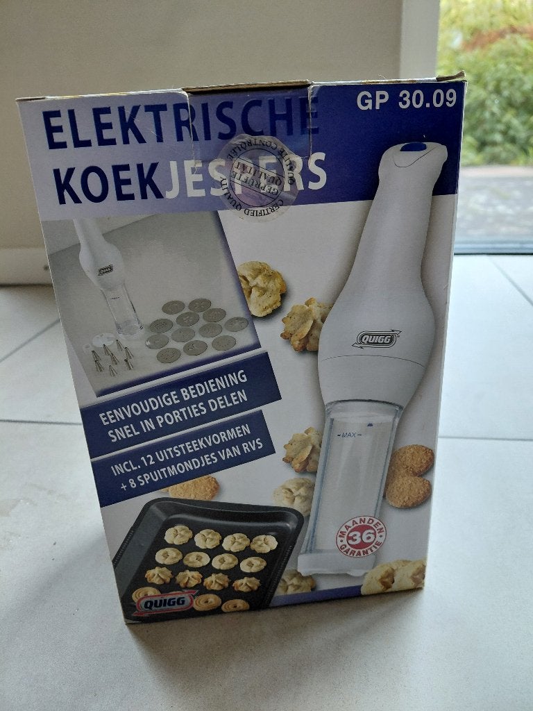 Electrische koekjespers Quigg GP 30.09, Ophalen, Overige typen, Kunststof, Zo goed als nieuw