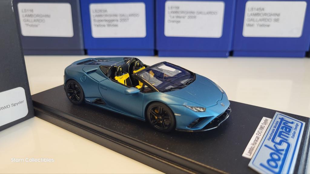 Looksmart LS521A Lamborghini Huracan Evo Spyder RWD Blue, Overige merken, Auto, Ophalen of Verzenden, Zo goed als nieuw