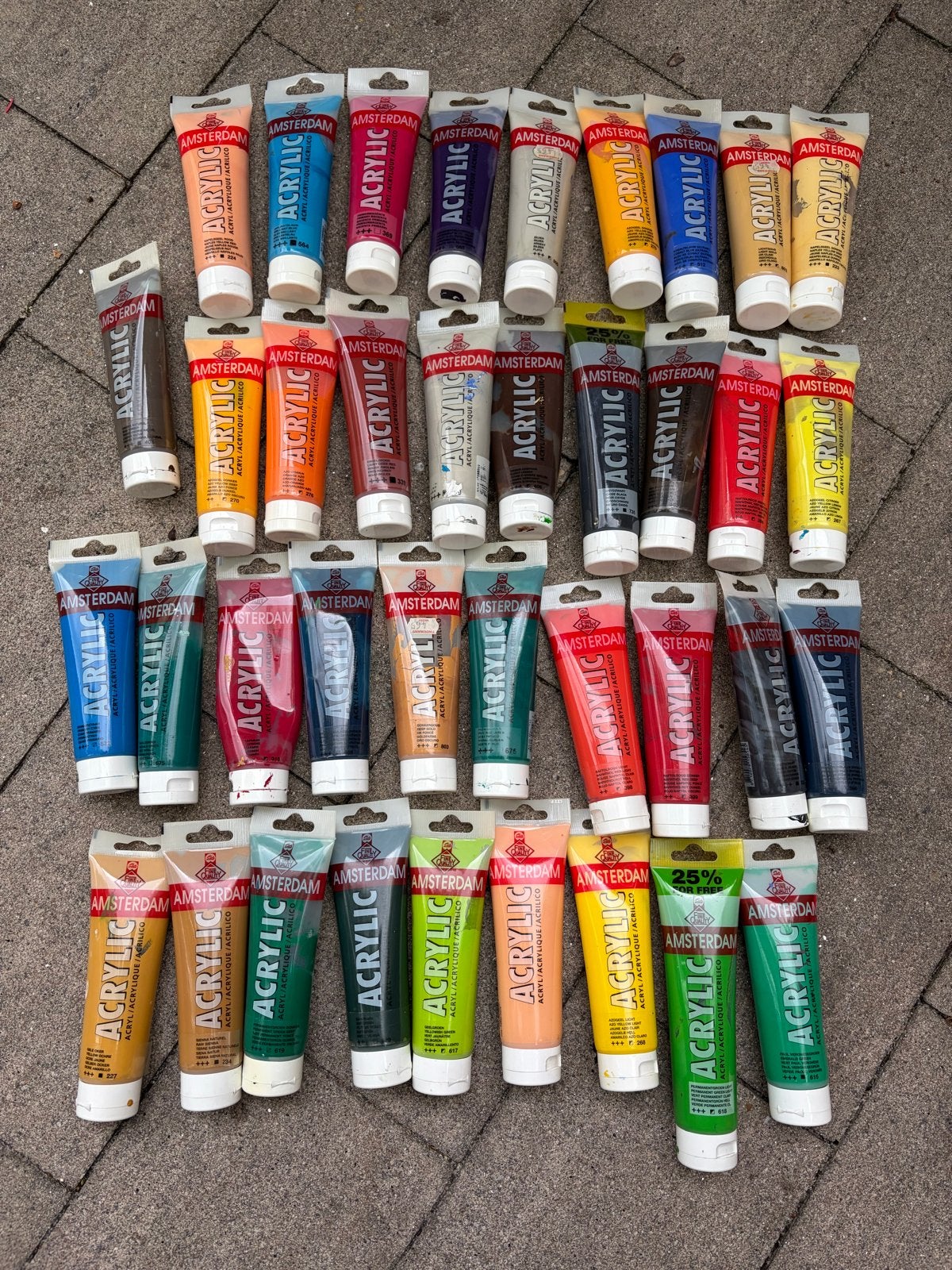 Grote set Amsterdam acrylverf, gebruikt, Ophalen, Gebruikt, Acrylverf