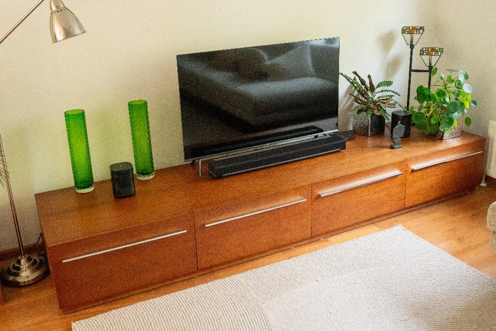 Riva 1920 Sipario – Italiaans design tv-meubel kersenhout, Ophalen, Italiaans strak minimalistisch design kersenhout, Zo goed als nieuw