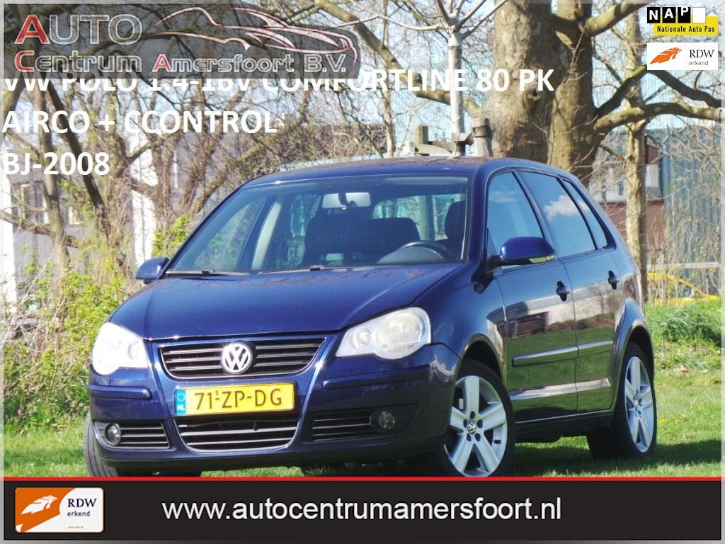 Volkswagen Polo 1.4-16V Comfortline ( INRUIL MOGELIJK ), Voorwielaandrijving, 4 cilinders, Blauw, Bedrijf