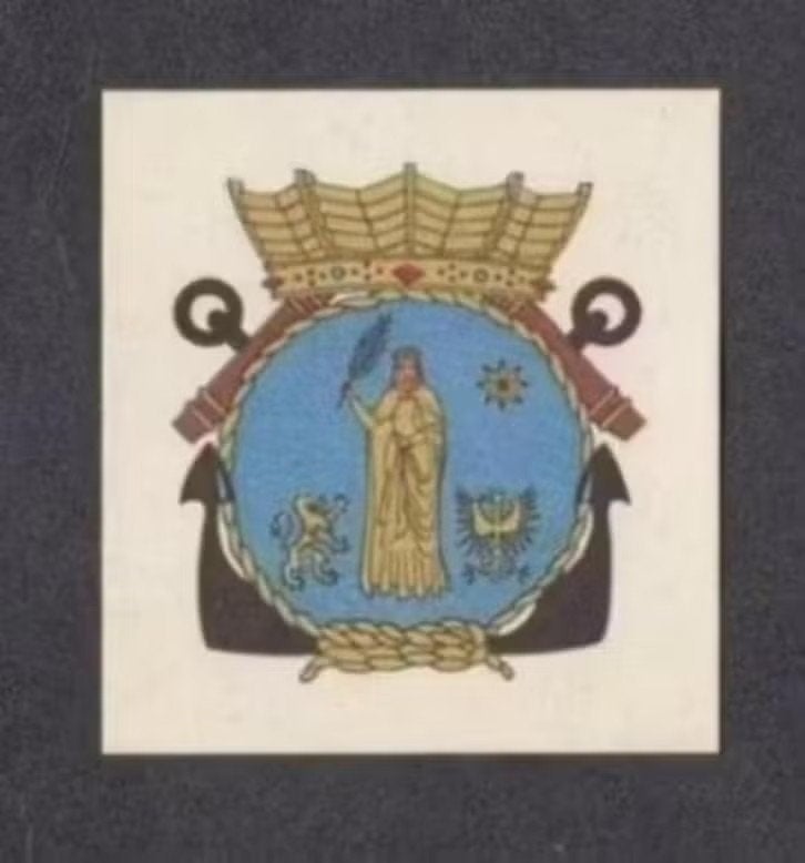 Albumplaatje Militair Embleem Marine Hr. Ms. Ommen., Verzamelen, Ophalen of Verzenden, Zo goed als nieuw