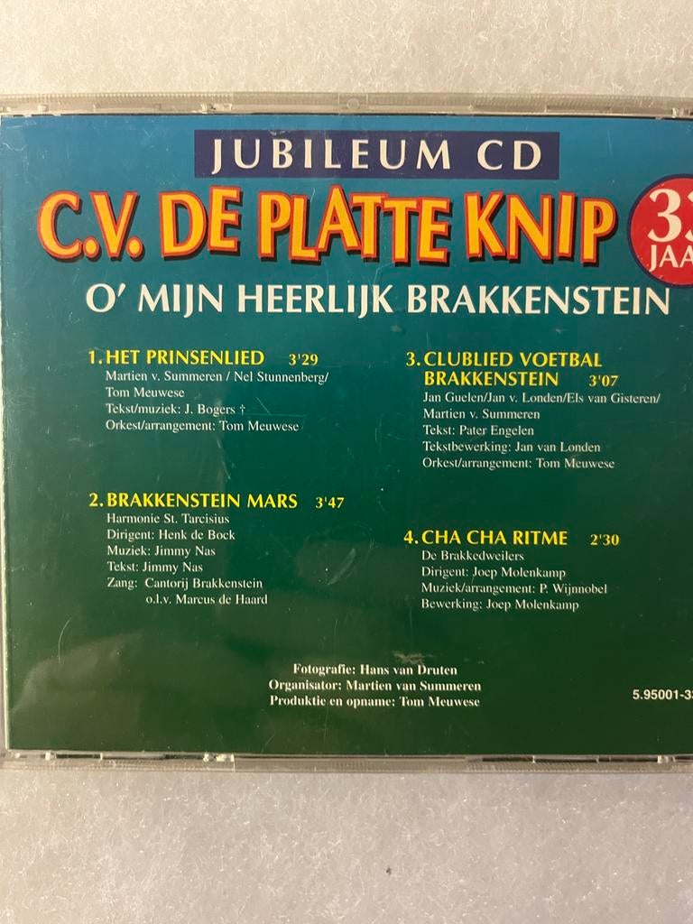 Jubileum CD C.V. De Platte Knip - O' Mijn Heerlijk Brakkenst, Ophalen of Verzenden, Gebruikt