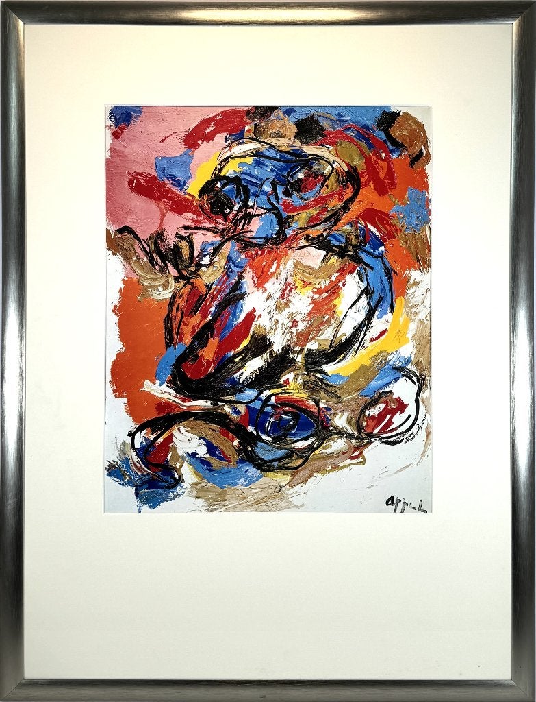 60. Offset-kleurenlitho, Karel Appel – abstract gezicht, Ophalen of Verzenden
