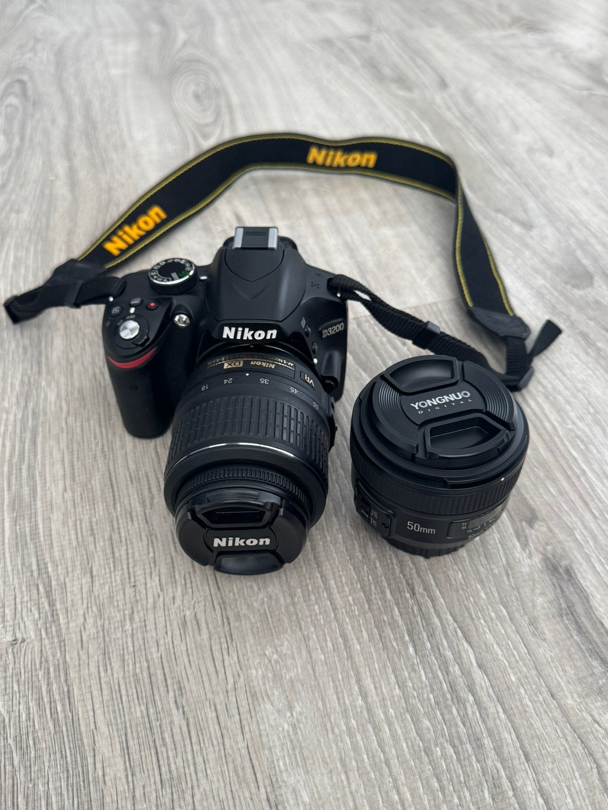 Nikon D3200 + 18-55mm + Yongnuo 50mm + cameratas, Ophalen of Verzenden, Zo goed als nieuw, Nikon, Geen optische zoom