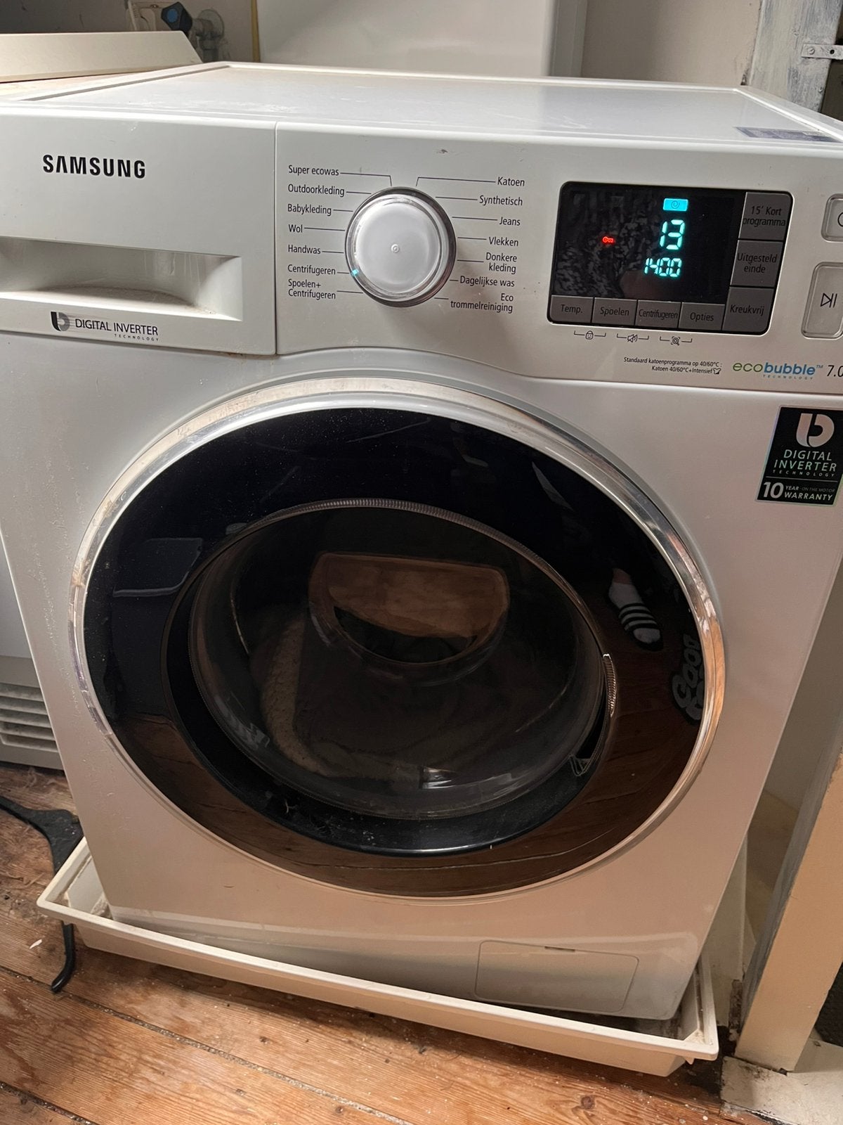 Goed werkende wasmachine samsung ecobubble 7 kg, Ophalen, 6 tot 8 kg, Energieklasse A of zuiniger, Voorlader