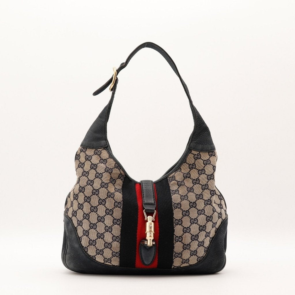 Gucci New Jackie 35x26x5 cm handtas, Verzenden, Gebruikt, Blauw, Handtas
