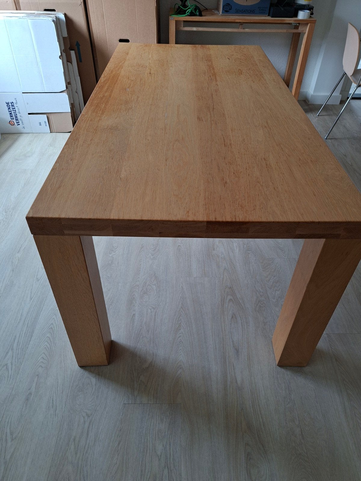 Eiken houten tafel, Huis en Inrichting, Tafels | Eettafels, Ophalen, Gebruikt, Eikenhout, 50 tot 100 cm