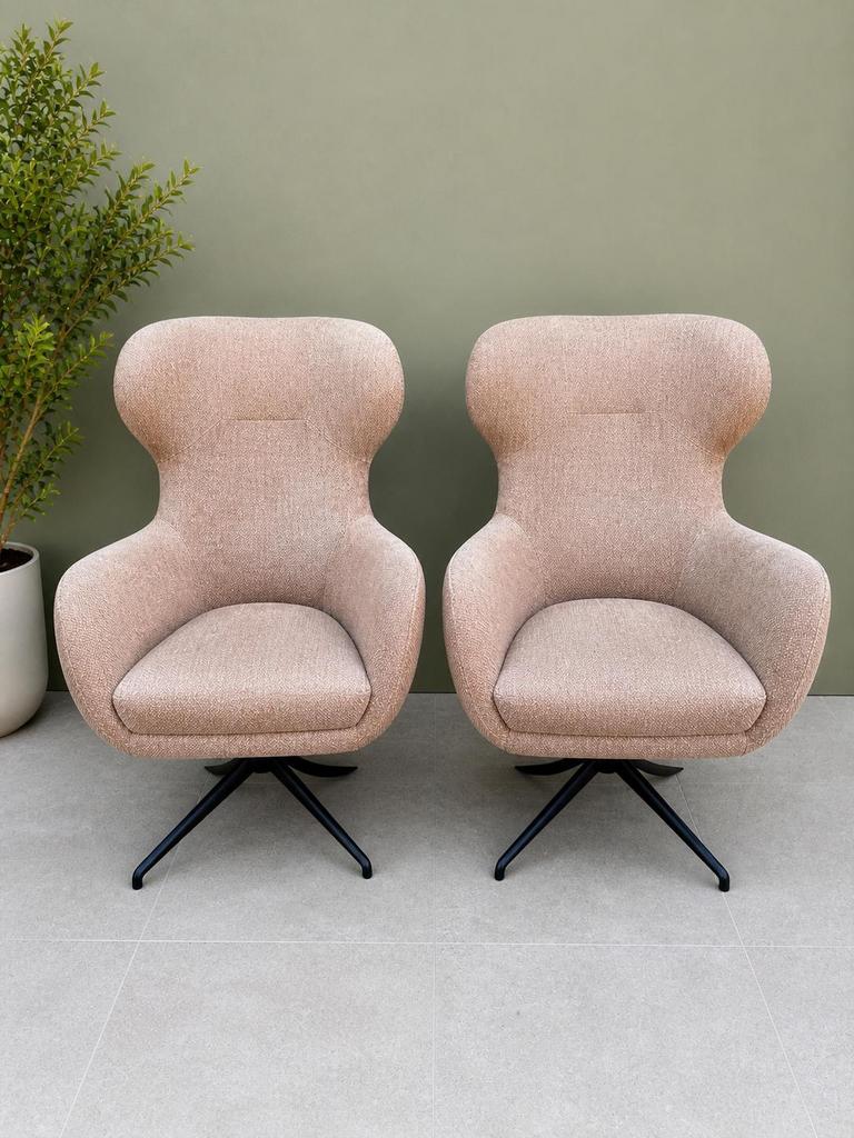 Set van 2 draaibare fauteuils van Baan meubelen, Ophalen, 75 tot 100 cm, Stof, 50 tot 75 cm
