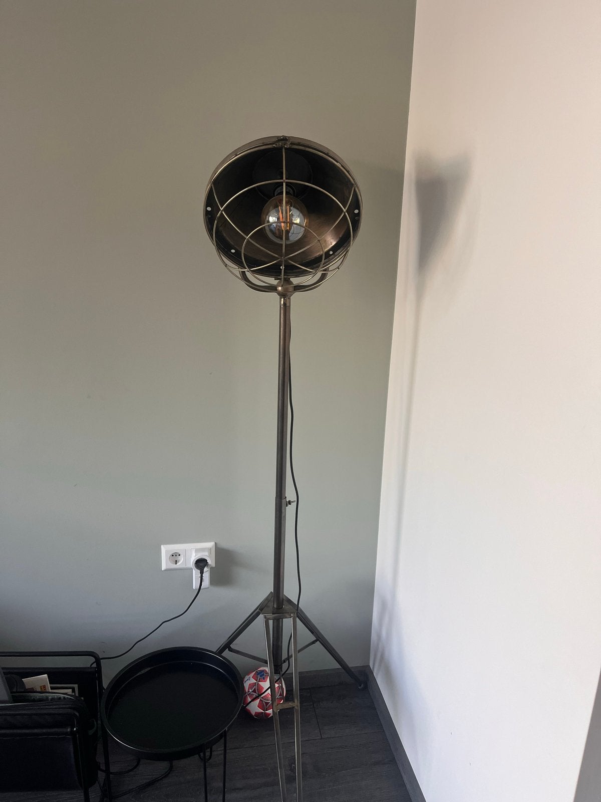 Staande lamp industrieel, Ophalen, Gebruikt, E27 (groot), Metaal
