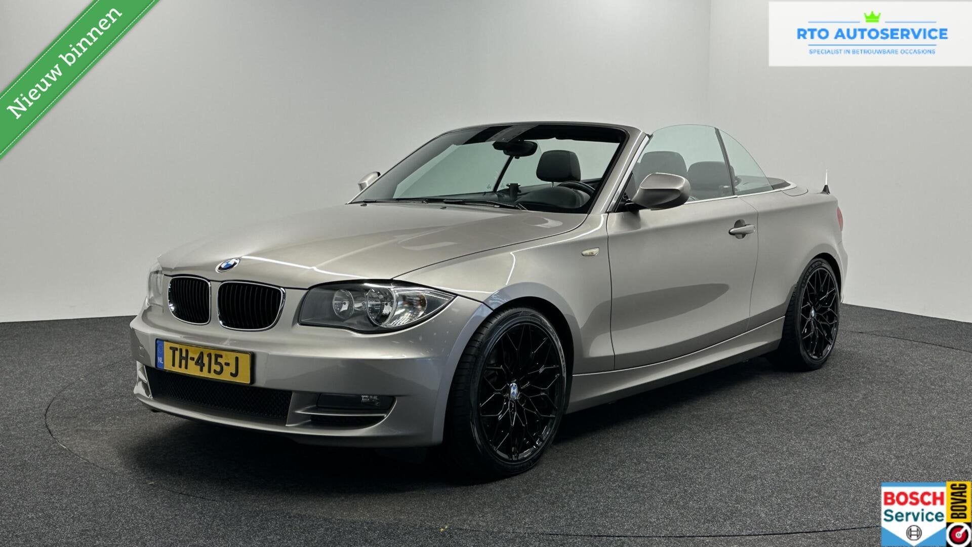 BMW 1-serie Cabrio 118i High Executive LEER ECC CRUISE LM 11, Auto's, BMW, 1-Serie, Euro 5, Zwart, 4 stoelen