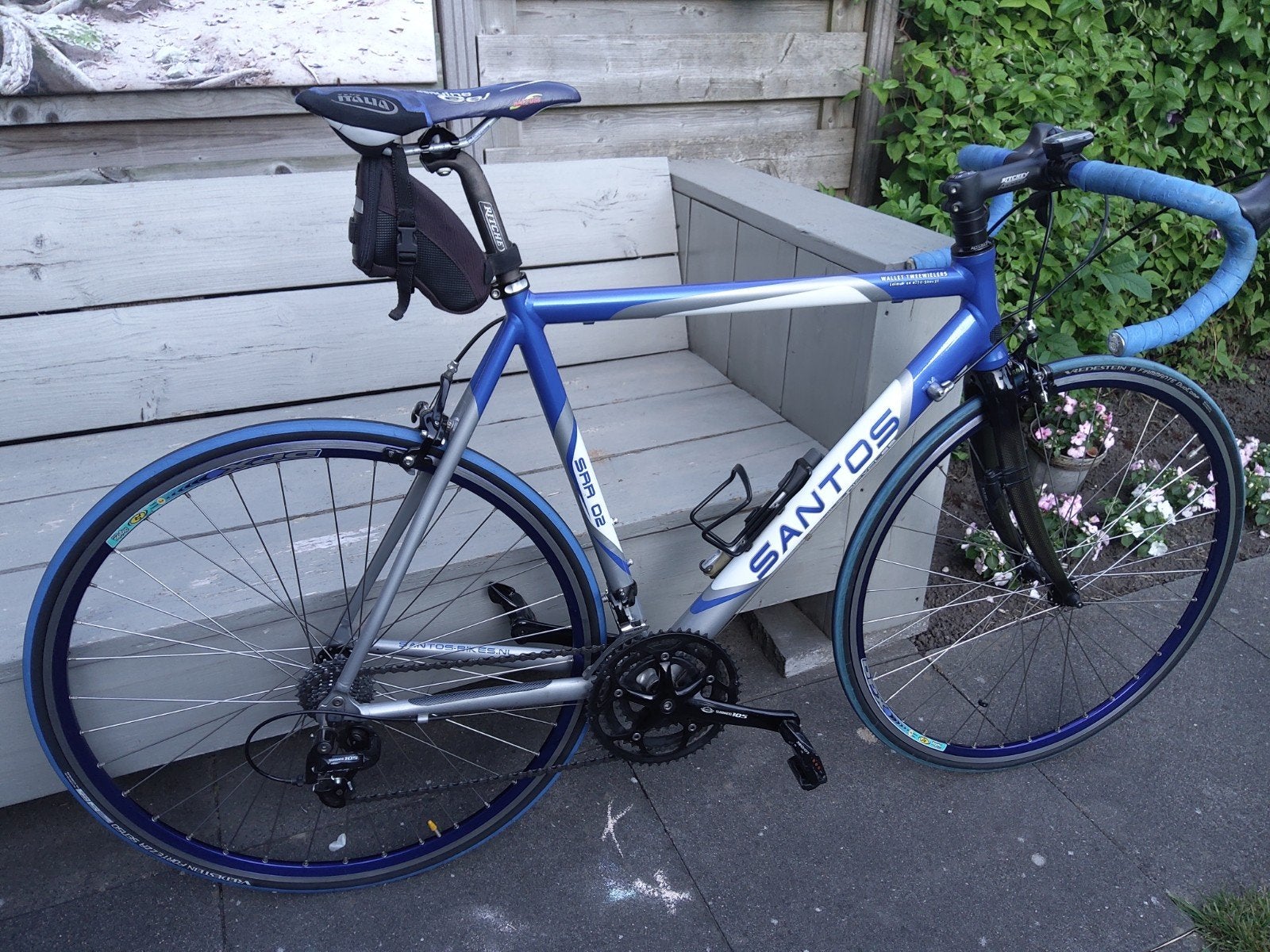 santos race fiets met schoenen, Overige merken, Aluminium, Ophalen of Verzenden, Zo goed als nieuw