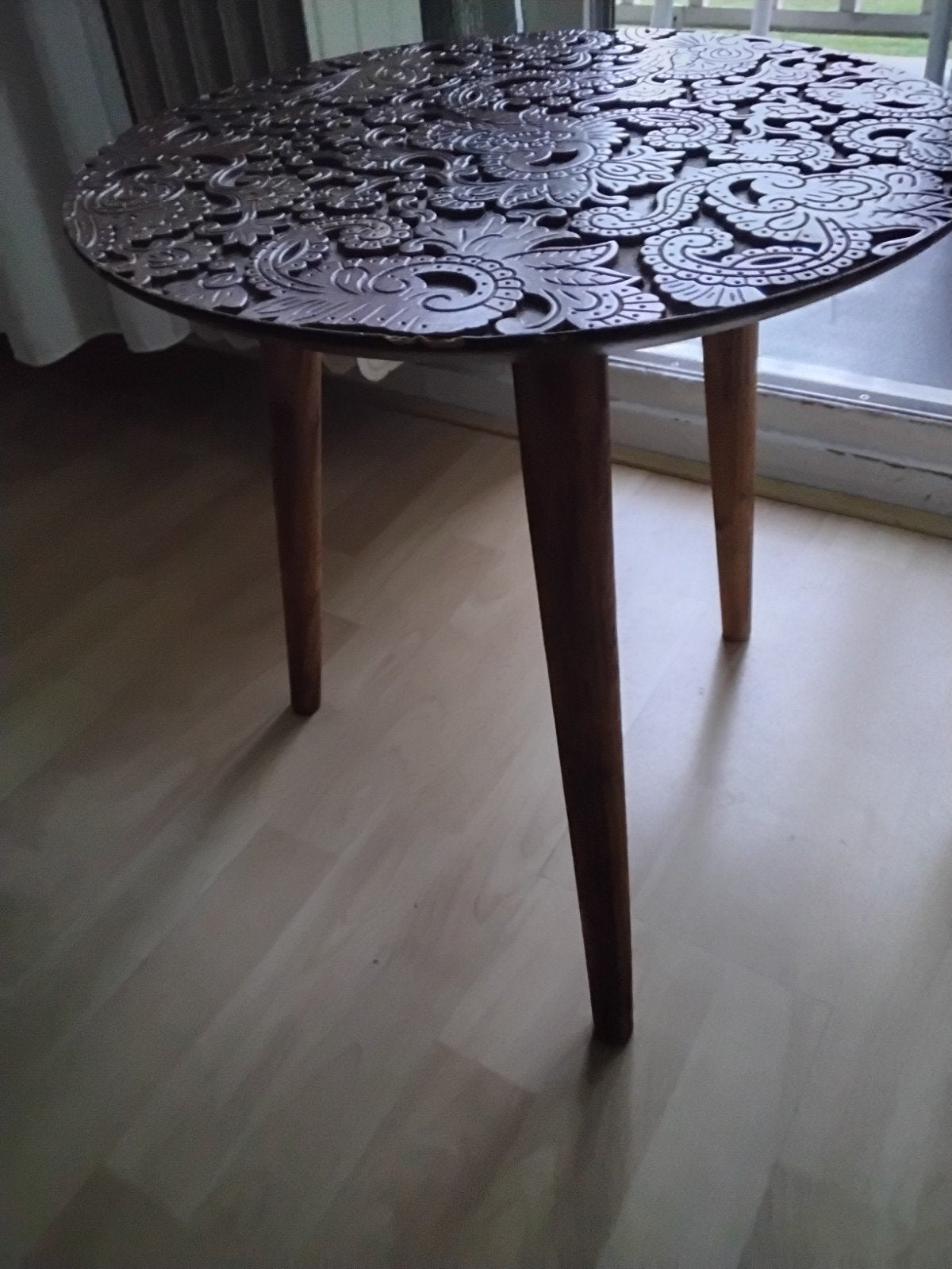 wooden tafel rond, Ophalen, Boho, Minder dan 50 cm, Zo goed als nieuw