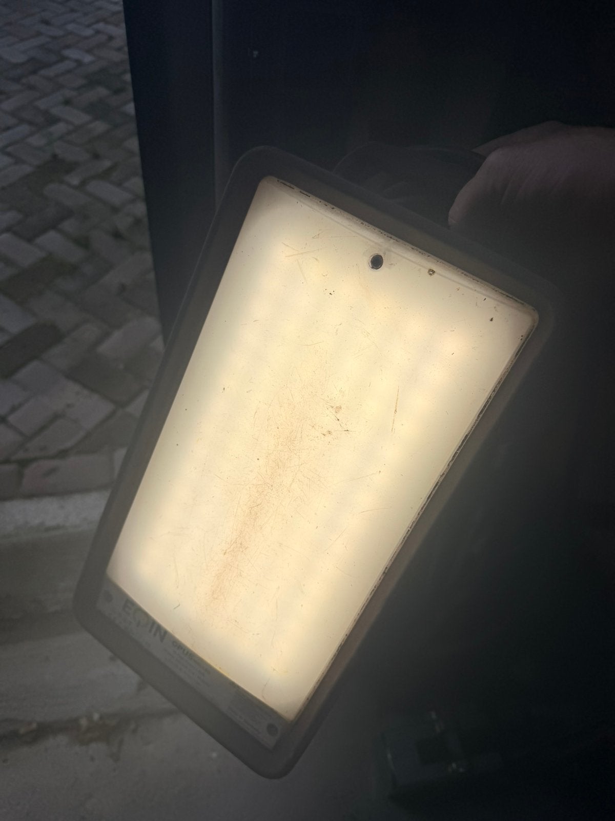 EQIN OPUS LED bouwlamp met stopcontact en lang snoer, Ophalen of Verzenden, Zo goed als nieuw, Minder dan 50 watt, Lamp