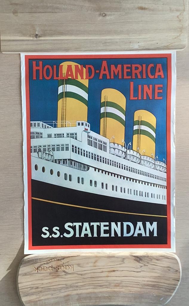 Poster, Holland Amerika Lijn, Ophalen of Verzenden, Gebruikt, Rechthoekig Staand, Overige onderwerpen