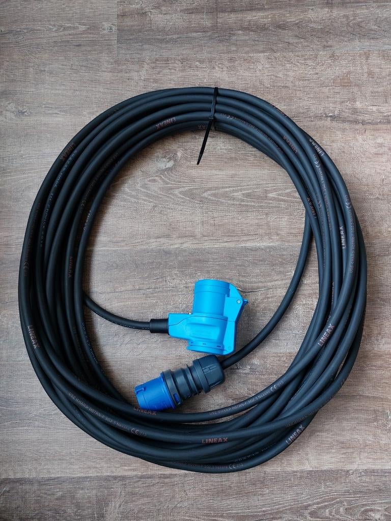 15m Lineax Neopreen H07RN-F 3x2,5mm2 Haakse CEE Verlengkabel, Ophalen of Verzenden, Nieuw