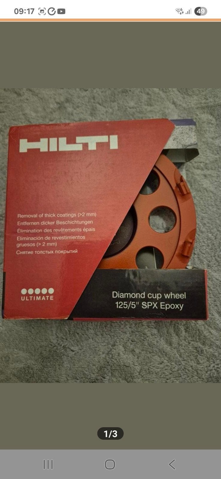 Hilti Diamond cup wheel 125/5" SPX Epoxy, Ophalen of Verzenden, Nieuw, Overige typen, Hilti