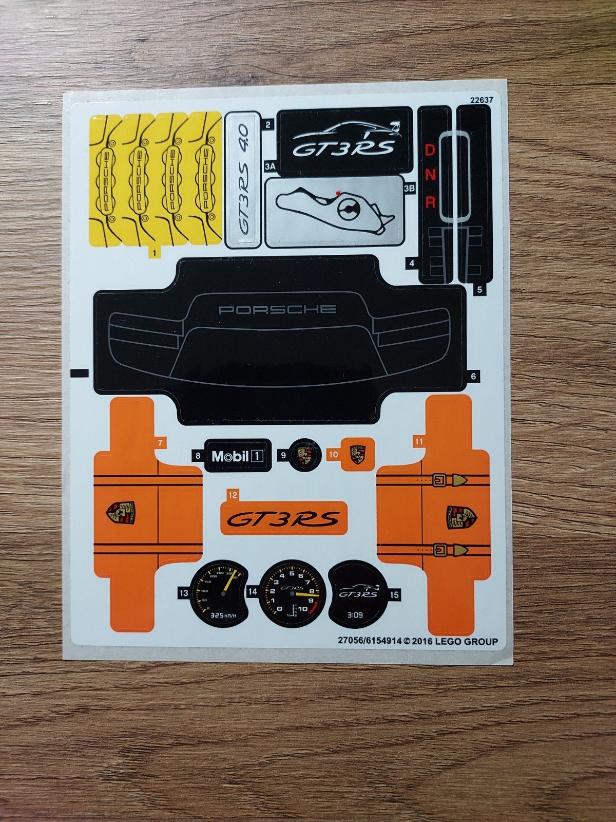 Lego 42056 Porsche 911 GT3 RS Stickervel (nieuw), Ophalen of Verzenden, Nieuw