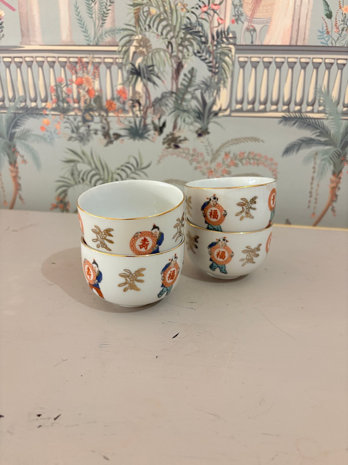 Vintage Tatung porseleinen kommen met kinder- en geluksmotie, Ophalen of Verzenden
