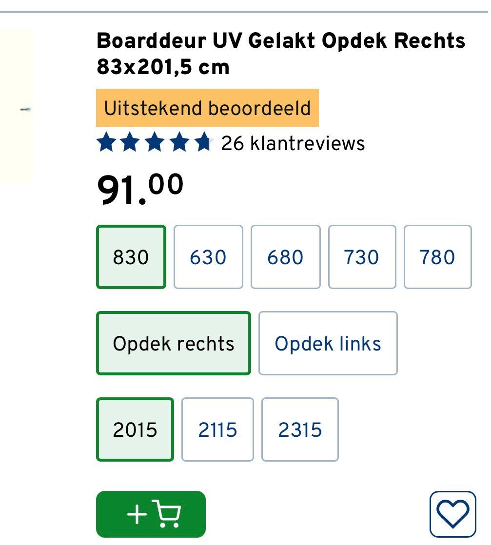 Board deur nieuw 83/201,5, Tickets en Kaartjes, Eén persoon, Cadeaubon