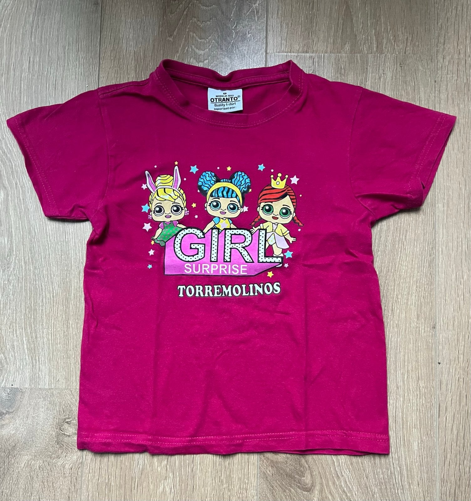 Girl Surprise t-shirt roze Torremolinos maat 8 | 110/116, Ophalen of Verzenden, Gebruikt, Meisje, Shirt of Longsleeve