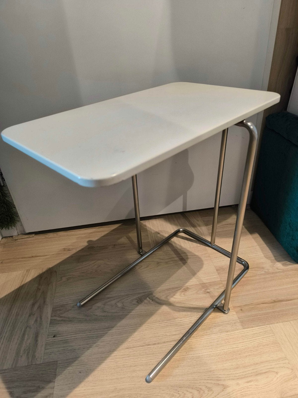 Vintage Ikea Rian buizen bijzettafel (1999), crème, 45 tot 60 cm, Gebruikt, Rechthoekig, 55 tot 75 cm