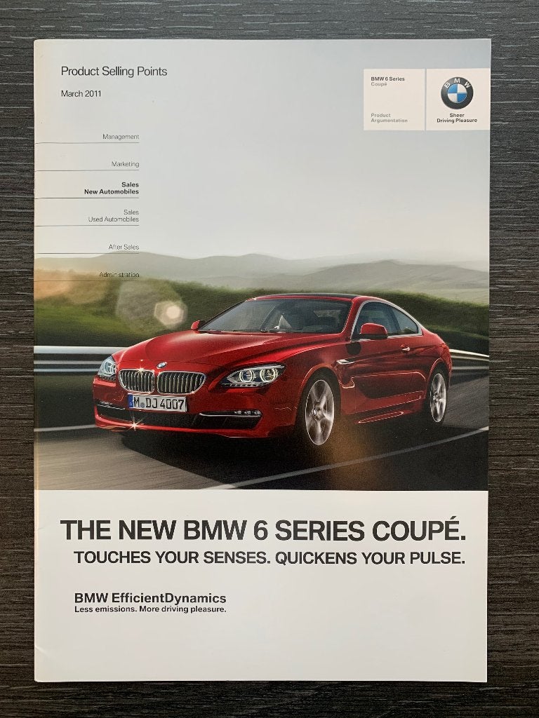 Product informatie brochure BMW 6-serie coupe F13 2011 nieuw, Nieuw, Ophalen of Verzenden, BMW, BMW