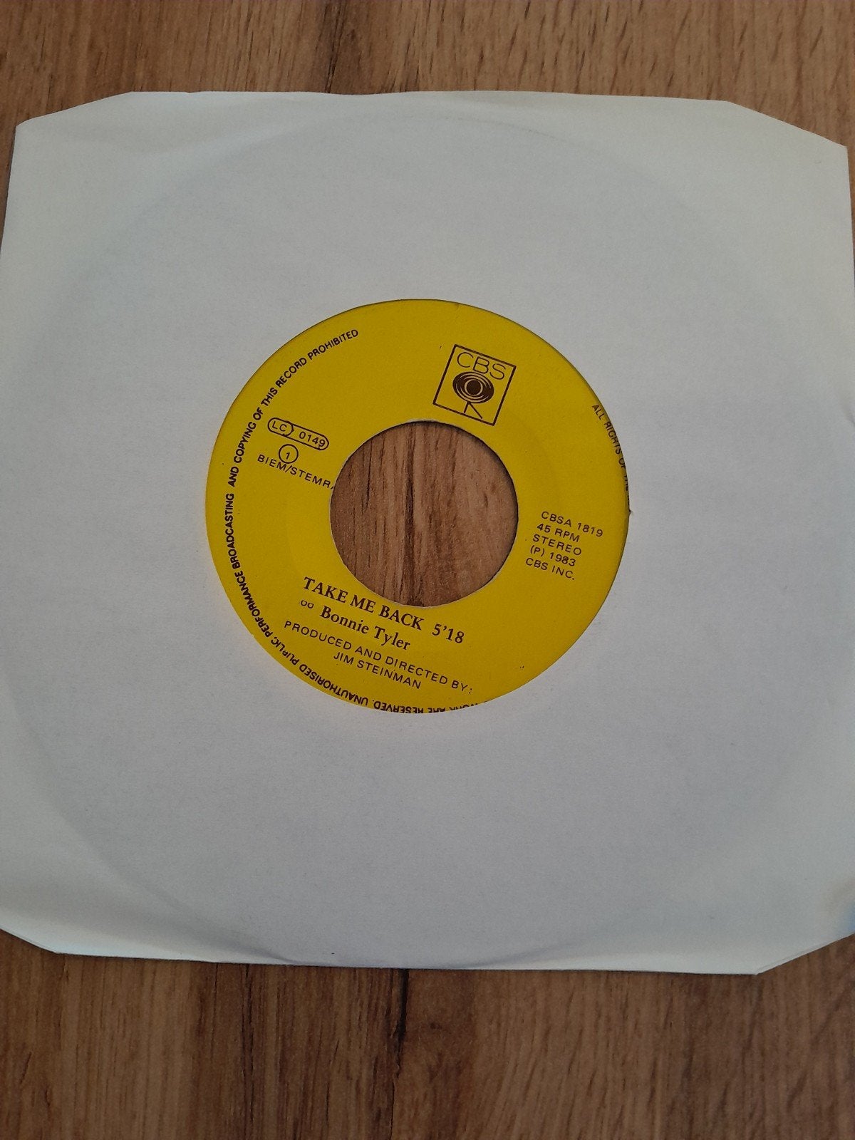 bonnie tyler 7 inch take me back, Ophalen of Verzenden, Zo goed als nieuw, Pop