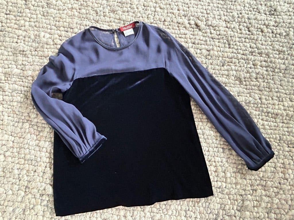 Kastopruiming designer MAXMARA / MAX MARA top maat M, Maat 38/40 (M), Blauw, Max Mara, Ophalen of Verzenden