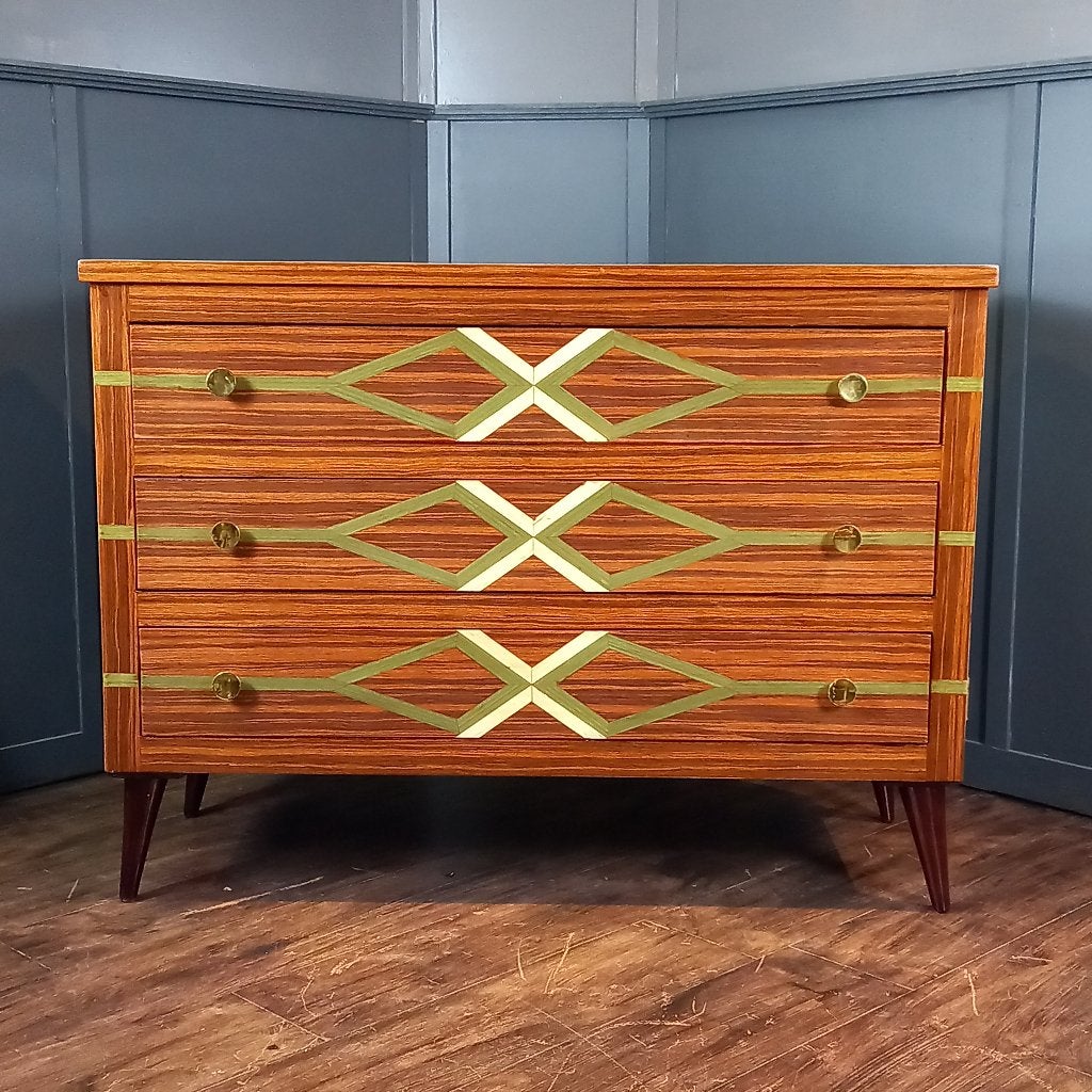 Italiaanse Mid Century Ladekast Gio Ponti Stijl, Gebruikt, 100 tot 150 cm, Ophalen of Verzenden, 3 of 4 laden