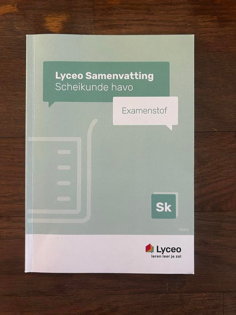 Lyceo Samenvatting Scheikunde havo Examenstof, Boeken, Ophalen of Verzenden, Zo goed als nieuw, HAVO, Scheikunde