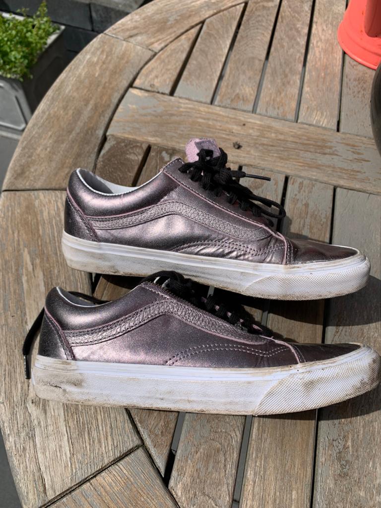 Sneakers Vans Old scool leder 38,5, Ophalen of Verzenden, Zo goed als nieuw, Zwart, Sneakers of Gympen