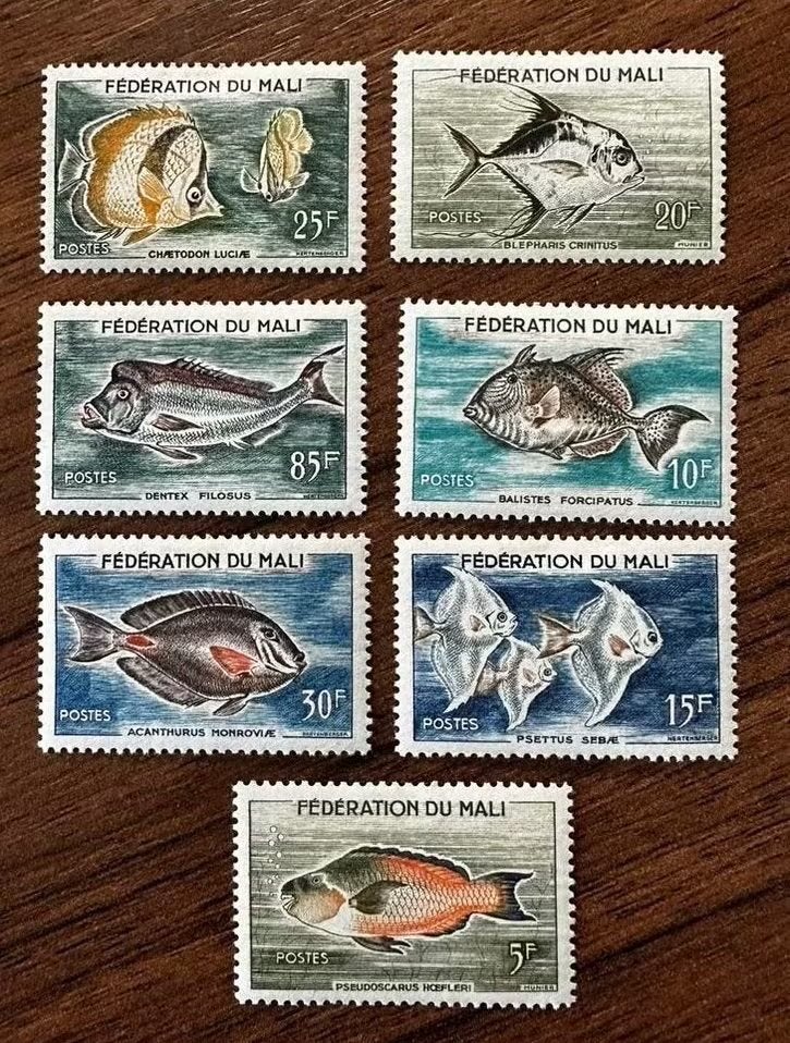 Mali 1960 Vissen Postzegels - Ongebruikt, Postzegels en Munten, Ophalen of Verzenden, Overige landen