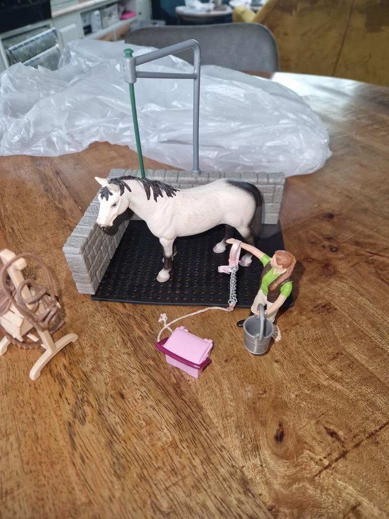 Schleich wasplaats voor paarden, Ophalen of Verzenden, Zo goed als nieuw, Paard, Beeldje of Figuurtje