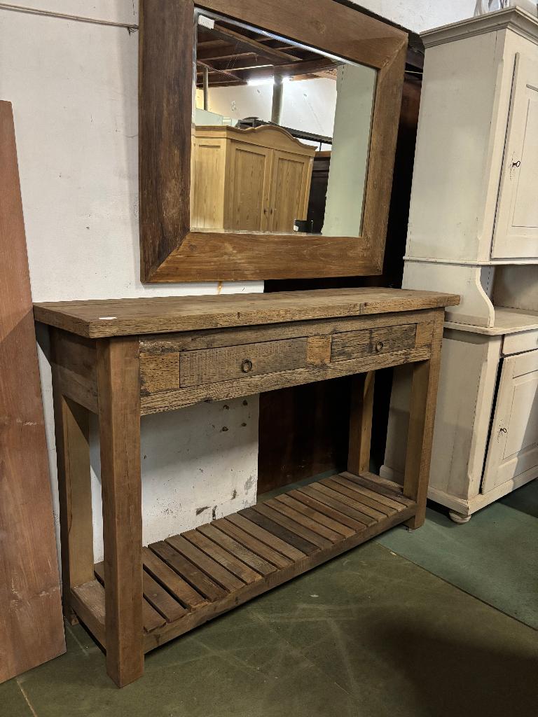 Wandtafel  sidetable badkamermeubel Robuust oud hout 140x90, Ophalen, 100 tot 150 cm, Hoevesteenwijkerwold@gmail.com, Hesselingendijk 1, 8341TP Steenwijkerwold