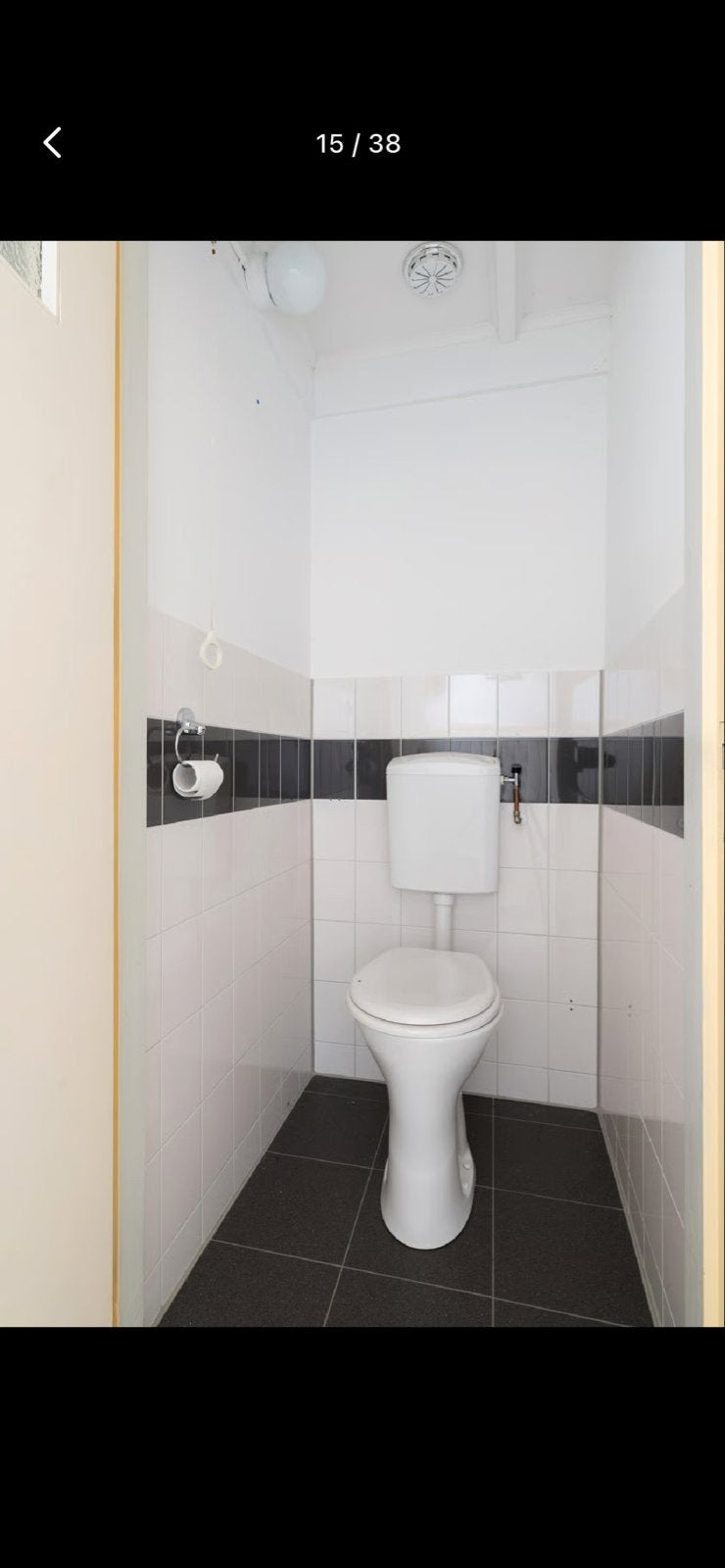 Witte toiletpot met stortbak, Ophalen, Gebruikt, Toilet