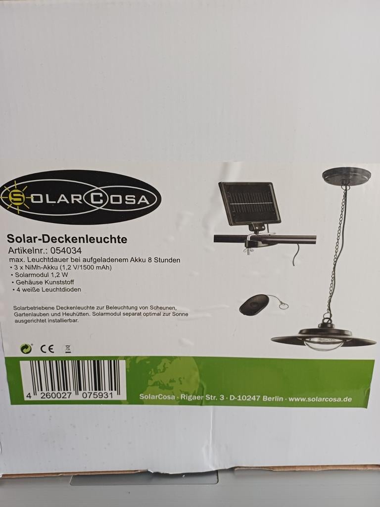 Solar hanglamp voor camping, overkapping of schuur, Ophalen of Verzenden