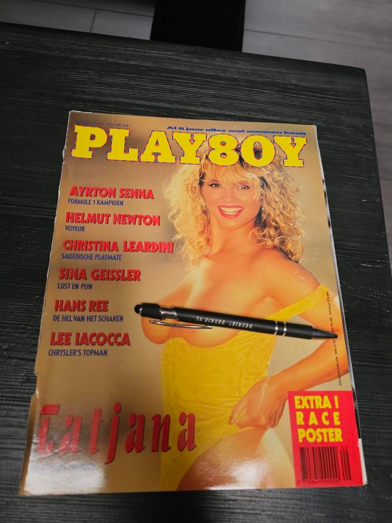 Playboy Mei 1991 Tatjana - Met Ayrton Senna en Helmut Newton, Ophalen of Verzenden, Gelezen, Overige typen