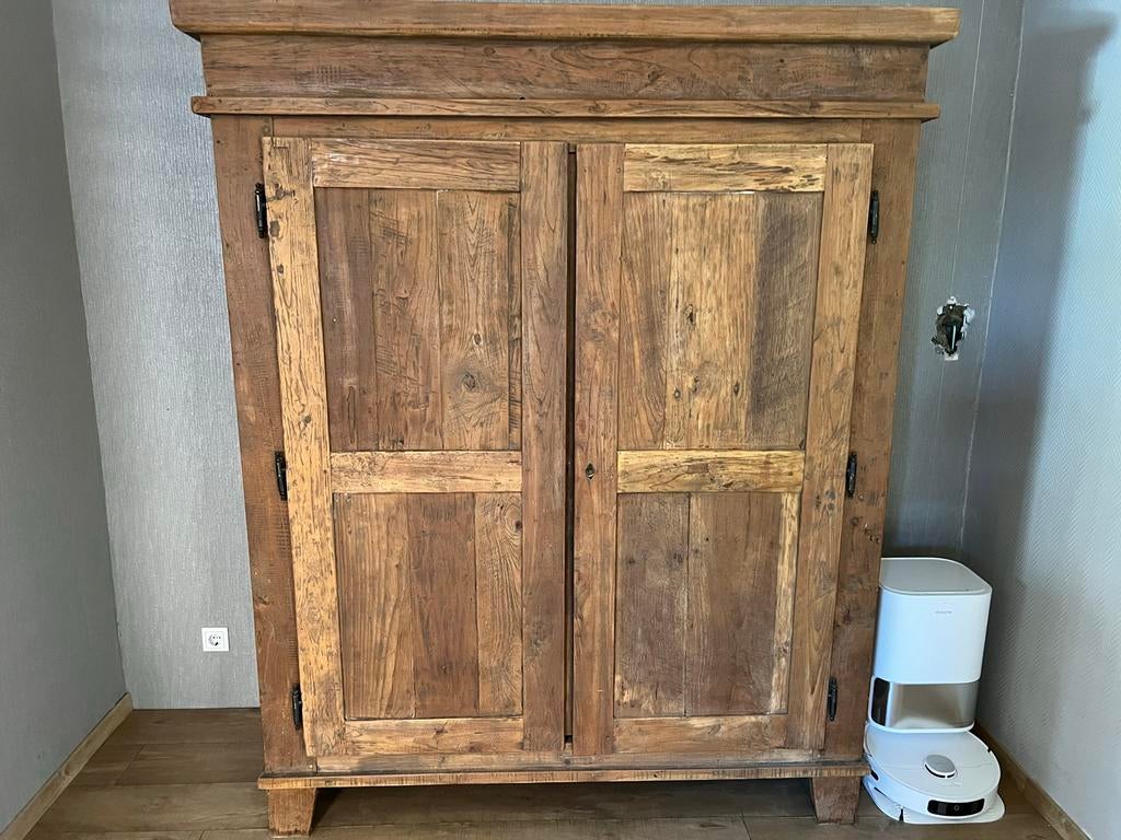 Massief houten driftwood kast met planken en lades, Ophalen