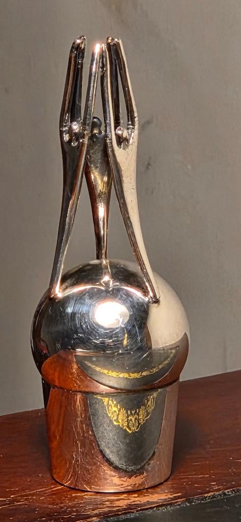 Verzilverd kunstbeeldje Corry Ammerlaan, Antiek en Kunst, Ophalen of Verzenden