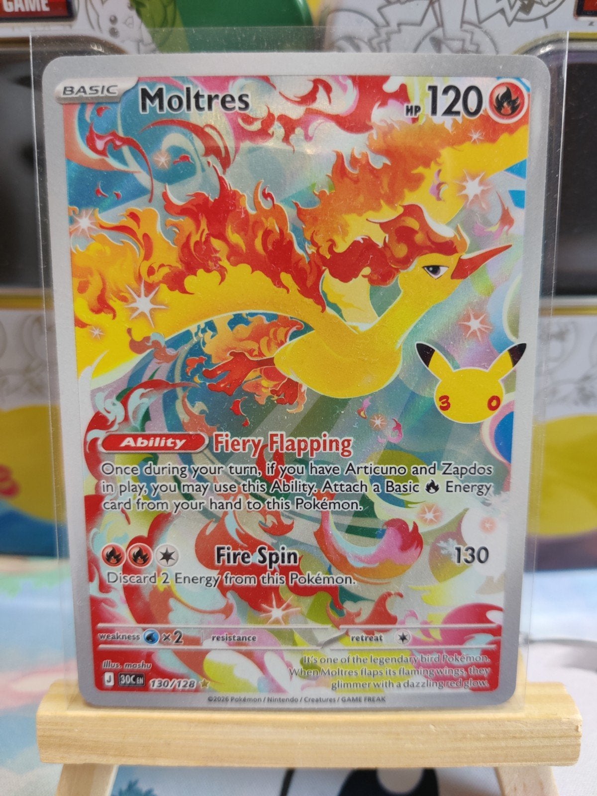 Moltres 130 30 anniversary, Hobby en Vrije tijd, Ophalen, Nieuw, Losse kaart, Foil