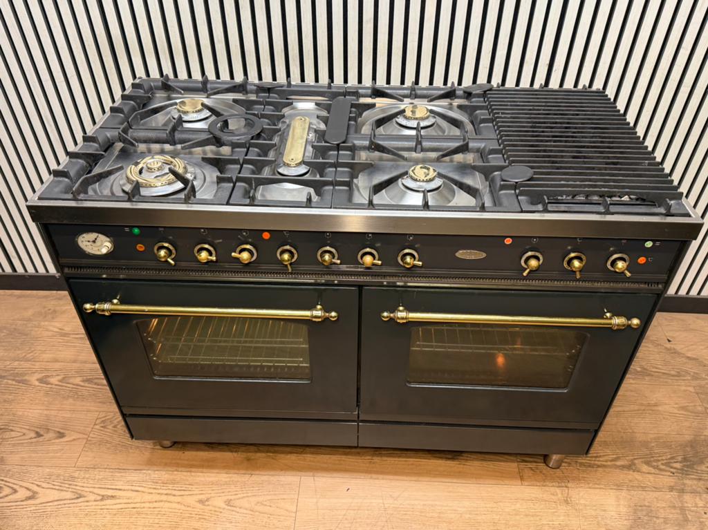 Luxe Boretti Fornuis 5 pits + Lava-Grill 2 ovens 120 cm, Witgoed en Apparatuur, Fornuizen, Fornello Esperta, Refurbished, Ophalen of Verzenden